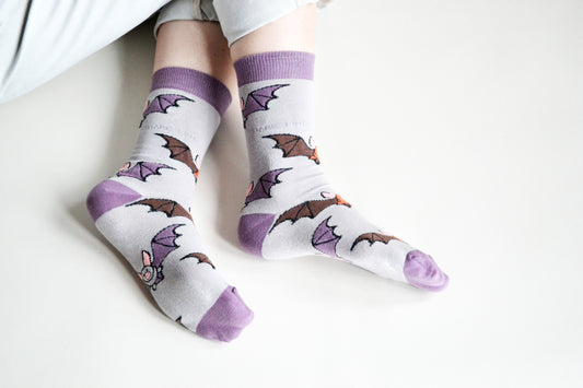 Bare Kind Bat Print Bamboo Socks