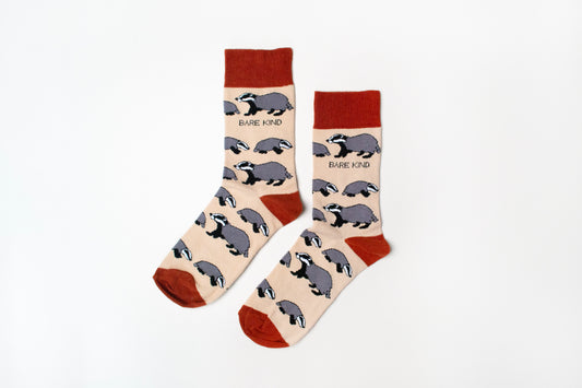 Bare Kind Badger Print Bamboo Socks