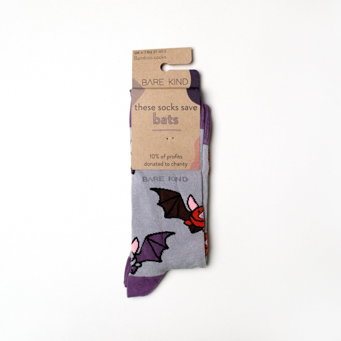 Bare Kind Bat Print Bamboo Socks