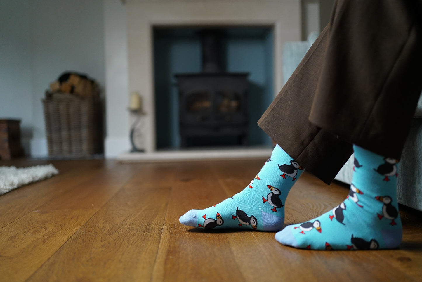 Bare Kind Puffin Print Bamboo Socks