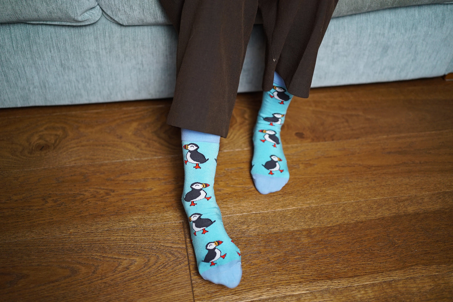Bare Kind Puffin Print Bamboo Socks