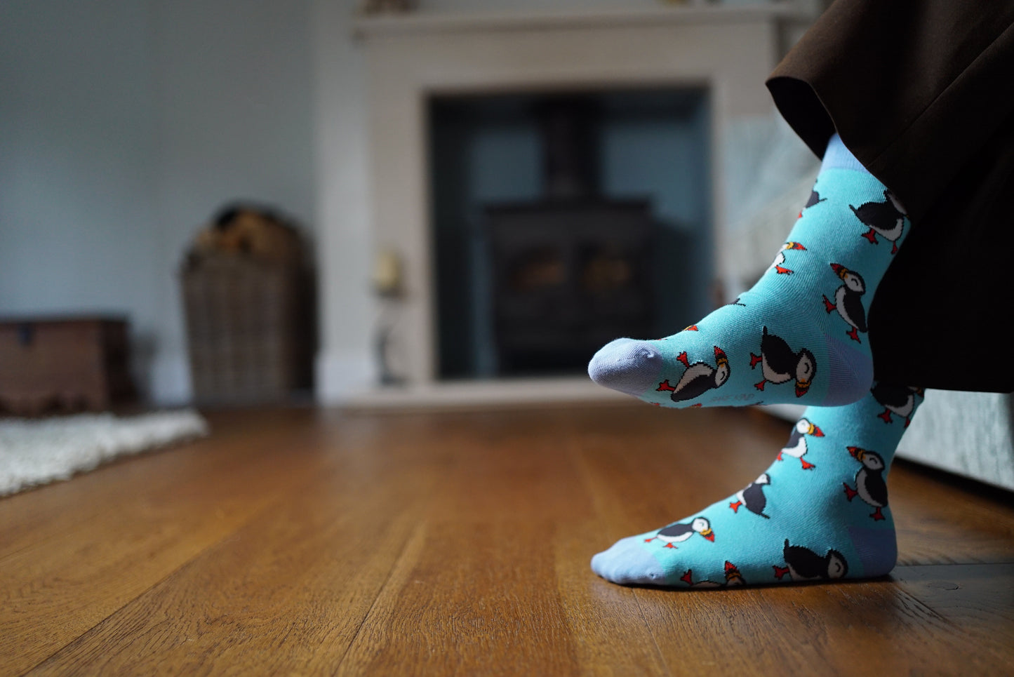 Bare Kind Puffin Print Bamboo Socks