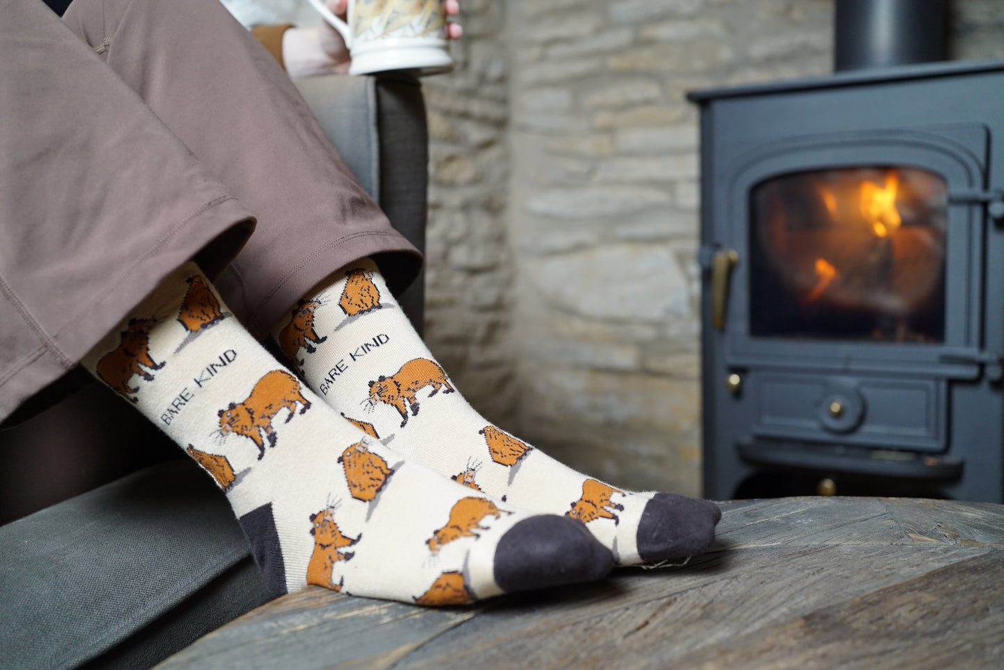 Bare Kind Capybara Print Bamboo Socks