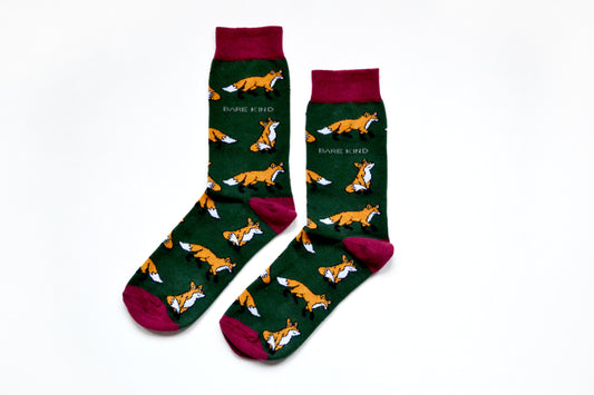 Bare Kind Fox Print Bamboo Socks