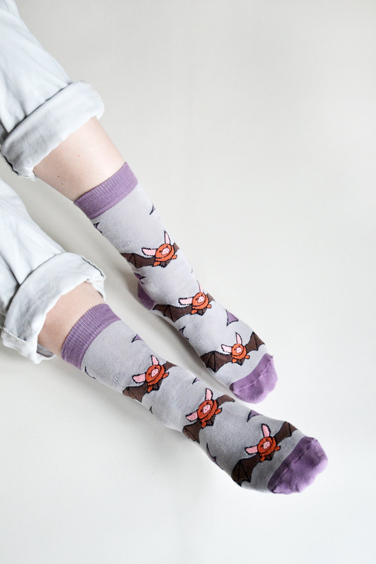 Bare Kind Bat Print Bamboo Socks