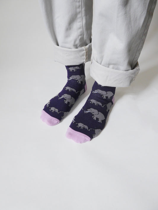 Bare Kind Elephant Print Bamboo Socks