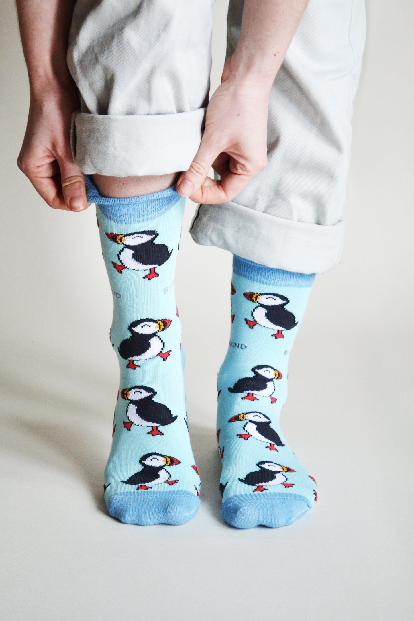 Bare Kind Puffin Print Bamboo Socks