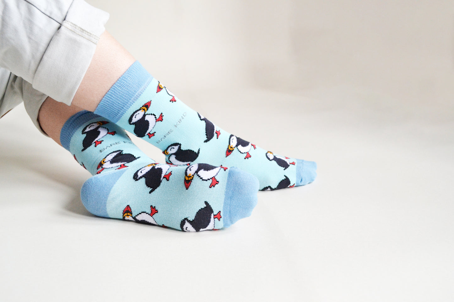 Bare Kind Puffin Print Bamboo Socks