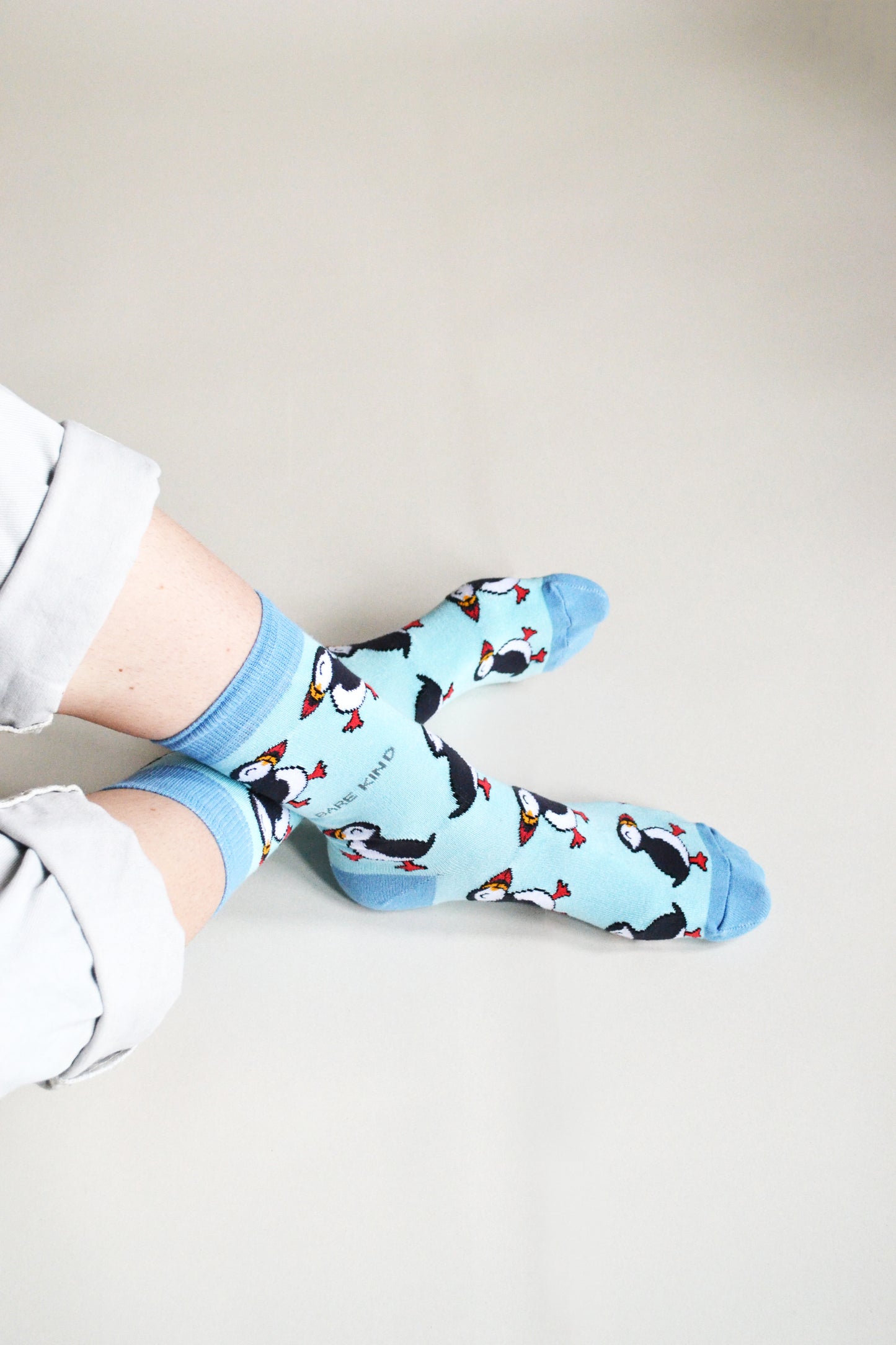Bare Kind Puffin Print Bamboo Socks