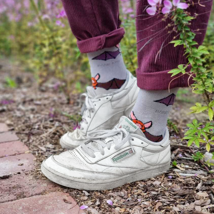 Bare Kind Bat Print Bamboo Socks